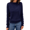 MEROKEETY Womens Long Sleeve Casual Crewneck Sweaters 2026 Ribbed Shimmery | Lightweight, Knit, Ribbed Hem, Solid Color, Slim fit Pullover, Flattering Jumper Tops, Fall Fashion, Layering Winter Clothing(Navy)