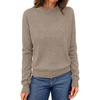 MEROKEETY Womens Long Sleeve Casual Crewneck Sweaters 2026 Ribbed Shimmery | Lightweight, Knit, Ribbed Hem, Solid Color, Slim fit Pullover, Flattering Jumper Tops, Fall Fashion, Layering Winter Clothing(Camel)