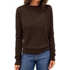MEROKEETY Womens Long Sleeve Casual Crewneck Sweaters 2026 Ribbed Shimmery | Lightweight, Knit, Ribbed Hem, Solid Color, Slim fit Pullover, Flattering Jumper Tops, Fall Fashion, Layering Winter Clothing(Coffee)