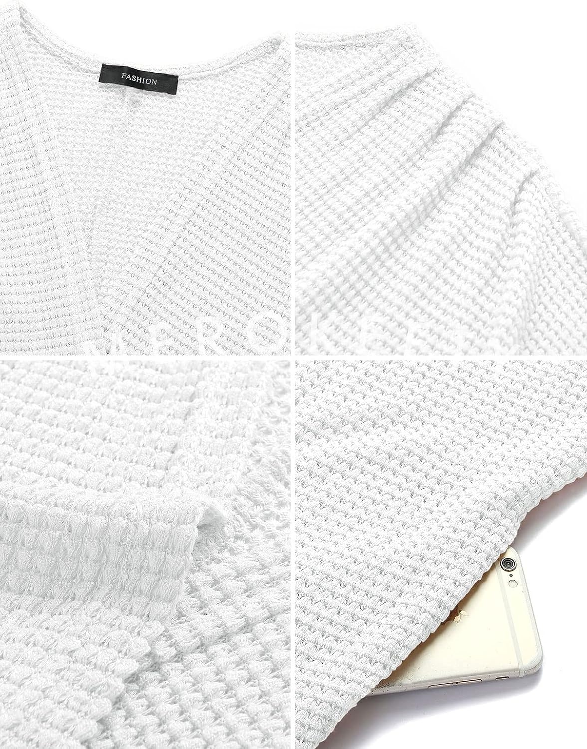 image:imageMEROKEETY Cardigan Sweaters for Women Oversized Long Cardigans Fall Outfits Waffle Knit Batwing Long Sleeve Loose Fit Open Front Slouchy Casual Outwear Cozy Sweater Coat Winter ClothesWhite