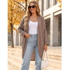 MEROKEETY Cardigan Sweaters for Women Oversized Long Cardigans Fall Outfits | Waffle Knit, Batwing Long Sleeve, Loose Fit, Open Front, Slouchy Casual Outwear, Cozy Sweater Coat, Winter Clothes(Brown)