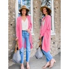 MEROKEETY Cardigan Sweaters for Women Oversized Long Cardigans Fall Outfits | Waffle Knit, Batwing Long Sleeve, Loose Fit, Open Front, Slouchy Casual Outwear, Cozy Sweater Coat, Winter Clothes(Hot Pink)