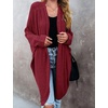MEROKEETY Cardigan Sweaters for Women Oversized Long Cardigans Fall Outfits | Waffle Knit, Batwing Long Sleeve, Loose Fit, Open Front, Slouchy Casual Outwear, Cozy Sweater Coat, Winter Clothes(Wine)