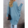 MEROKEETY Cardigan Sweaters for Women Oversized Long Cardigans Fall Outfits | Waffle Knit, Batwing Long Sleeve, Loose Fit, Open Front, Slouchy Casual Outwear, Cozy Sweater Coat, Winter Clothes(Blue)