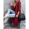 MEROKEETY Cardigan Sweaters for Women Oversized Long Cardigans Fall Outfits | Waffle Knit, Batwing Long Sleeve, Loose Fit, Open Front, Slouchy Casual Outwear, Cozy Sweater Coat, Winter Clothes(Wine)