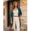 MEROKEETY Cardigan Sweaters for Women Oversized Long Cardigans Fall Outfits | Waffle Knit, Batwing Long Sleeve, Loose Fit, Open Front, Slouchy Casual Outwear, Cozy Sweater Coat, Winter Clothes(Dark Green)
