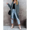 MEROKEETY Cardigan Sweaters for Women Oversized Long Cardigans Fall Outfits | Waffle Knit, Batwing Long Sleeve, Loose Fit, Open Front, Slouchy Casual Outwear, Cozy Sweater Coat, Winter Clothes(Dusty Green)