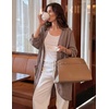MEROKEETY Cardigan Sweaters for Women Oversized Long Cardigans Fall Outfits | Waffle Knit, Batwing Long Sleeve, Loose Fit, Open Front, Slouchy Casual Outwear, Cozy Sweater Coat, Winter Clothes(Brown)