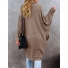 MEROKEETY Cardigan Sweaters for Women Oversized Long Cardigans Fall Outfits | Waffle Knit, Batwing Long Sleeve, Loose Fit, Open Front, Slouchy Casual Outwear, Cozy Sweater Coat, Winter Clothes(Brown)