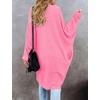 MEROKEETY Cardigan Sweaters for Women Oversized Long Cardigans Fall Outfits | Waffle Knit, Batwing Long Sleeve, Loose Fit, Open Front, Slouchy Casual Outwear, Cozy Sweater Coat, Winter Clothes(Hot Pink)