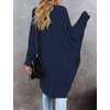 MEROKEETY Cardigan Sweaters for Women Oversized Long Cardigans Fall Outfits | Waffle Knit, Batwing Long Sleeve, Loose Fit, Open Front, Slouchy Casual Outwear, Cozy Sweater Coat, Winter Clothes(Navy)