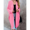MEROKEETY Cardigan Sweaters for Women Oversized Long Cardigans Fall Outfits | Waffle Knit, Batwing Long Sleeve, Loose Fit, Open Front, Slouchy Casual Outwear, Cozy Sweater Coat, Winter Clothes(Hot Pink)