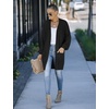 MEROKEETY Womens 2026 Fall Long Sleeve Chunky Knit Cardigan Sweaters | Open Front, Oversized, Lantern Sleeve, Chunky Trendy Cardigan Outerwear, Fashion Winter Outfits Coats(Black)