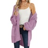 MEROKEETY Womens 2026 Fall Long Sleeve Chunky Knit Cardigan Sweaters | Open Front, Oversized, Lantern Sleeve, Chunky Trendy Cardigan Outerwear, Fashion Winter Outfits Coats(Taro)
