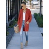MEROKEETY Womens 2026 Fall Long Sleeve Chunky Knit Cardigan Sweaters | Open Front, Oversized, Lantern Sleeve, Chunky Trendy Cardigan Outerwear, Fashion Winter Outfits Coats(Rust)