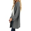 MEROKEETY Womens 2026 Fall Long Sleeve Chunky Knit Cardigan Sweaters | Open Front, Oversized, Lantern Sleeve, Chunky Trendy Cardigan Outerwear, Fashion Winter Outfits Coats(Dark Grey)