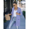 MEROKEETY Womens 2026 Fall Long Sleeve Chunky Knit Cardigan Sweaters | Open Front, Oversized, Lantern Sleeve, Chunky Trendy Cardigan Outerwear, Fashion Winter Outfits Coats(Lightpurple)