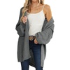 MEROKEETY Womens 2026 Fall Long Sleeve Chunky Knit Cardigan Sweaters | Open Front, Oversized, Lantern Sleeve, Chunky Trendy Cardigan Outerwear, Fashion Winter Outfits Coats(Dark Grey)