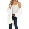 MEROKEETY Womens 2026 Fall Long Sleeve Chunky Knit Cardigan Sweaters | Open Front, Oversized, Lantern Sleeve, Chunky Trendy Cardigan Outerwear, Fashion Winter Outfits Coats(Beige)