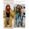 MEROKEETY Womens 2026 Fall Long Sleeve Chunky Knit Cardigan Sweaters | Open Front, Oversized, Lantern Sleeve, Chunky Trendy Cardigan Outerwear, Fashion Winter Outfits Coats(Mustard)