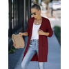 MEROKEETY Womens 2026 Fall Long Sleeve Chunky Knit Cardigan Sweaters | Open Front, Oversized, Lantern Sleeve, Chunky Trendy Cardigan Outerwear, Fashion Winter Outfits Coats(Wine)