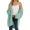 MEROKEETY Womens 2026 Fall Long Sleeve Chunky Knit Cardigan Sweaters | Open Front, Oversized, Lantern Sleeve, Chunky Trendy Cardigan Outerwear, Fashion Winter Outfits Coats(Sage)