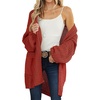 MEROKEETY Womens 2026 Fall Long Sleeve Chunky Knit Cardigan Sweaters | Open Front, Oversized, Lantern Sleeve, Chunky Trendy Cardigan Outerwear, Fashion Winter Outfits Coats(Rust)