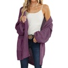 MEROKEETY Womens 2026 Fall Long Sleeve Chunky Knit Cardigan Sweaters | Open Front, Oversized, Lantern Sleeve, Chunky Trendy Cardigan Outerwear, Fashion Winter Outfits Coats(Plum)