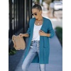 MEROKEETY Womens 2026 Fall Long Sleeve Chunky Knit Cardigan Sweaters | Open Front, Oversized, Lantern Sleeve, Chunky Trendy Cardigan Outerwear, Fashion Winter Outfits Coats(Teal)