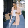 MEROKEETY Womens 2026 Fall Long Sleeve Chunky Knit Cardigan Sweaters | Open Front, Oversized, Lantern Sleeve, Chunky Trendy Cardigan Outerwear, Fashion Winter Outfits Coats(Pink)