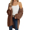 MEROKEETY Womens 2026 Fall Long Sleeve Chunky Knit Cardigan Sweaters | Open Front, Oversized, Lantern Sleeve, Chunky Trendy Cardigan Outerwear, Fashion Winter Outfits Coats(Brown)