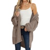 MEROKEETY Womens 2026 Fall Long Sleeve Chunky Knit Cardigan Sweaters | Open Front, Oversized, Lantern Sleeve, Chunky Trendy Cardigan Outerwear, Fashion Winter Outfits Coats(Mocha)
