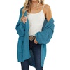 MEROKEETY Womens 2026 Fall Long Sleeve Chunky Knit Cardigan Sweaters | Open Front, Oversized, Lantern Sleeve, Chunky Trendy Cardigan Outerwear, Fashion Winter Outfits Coats(Teal)