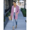 MEROKEETY Womens 2026 Fall Long Sleeve Chunky Knit Cardigan Sweaters | Open Front, Oversized, Lantern Sleeve, Chunky Trendy Cardigan Outerwear, Fashion Winter Outfits Coats(Taro)