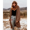 MEROKEETY Womens 2026 Fall Long Sleeve Chunky Knit Cardigan Sweaters | Open Front, Oversized, Lantern Sleeve, Chunky Trendy Cardigan Outerwear, Fashion Winter Outfits Coats(Brown)