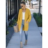 MEROKEETY Womens 2026 Fall Long Sleeve Chunky Knit Cardigan Sweaters | Open Front, Oversized, Lantern Sleeve, Chunky Trendy Cardigan Outerwear, Fashion Winter Outfits Coats(Mustard)