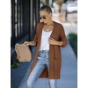 MEROKEETY Womens 2026 Fall Long Sleeve Chunky Knit Cardigan Sweaters | Open Front, Oversized, Lantern Sleeve, Chunky Trendy Cardigan Outerwear, Fashion Winter Outfits Coats(Brown)