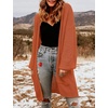 MEROKEETY Womens 2026 Fall Long Sleeve Chunky Knit Cardigan Sweaters | Open Front, Oversized, Lantern Sleeve, Chunky Trendy Cardigan Outerwear, Fashion Winter Outfits Coats(Orange)