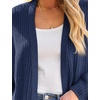 MEROKEETY Womens 2026 Fall Long Sleeve Chunky Knit Cardigan Sweaters | Open Front, Oversized, Lantern Sleeve, Chunky Trendy Cardigan Outerwear, Fashion Winter Outfits Coats(Navy)