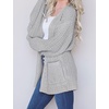 MEROKEETY Womens 2026 Fall Long Sleeve Chunky Knit Cardigan Sweaters | Open Front, Oversized, Lantern Sleeve, Chunky Trendy Cardigan Outerwear, Fashion Winter Outfits Coats(Light Grey)
