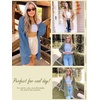 MEROKEETY Womens 2026 Fall Long Sleeve Chunky Knit Cardigan Sweaters | Open Front, Oversized, Lantern Sleeve, Chunky Trendy Cardigan Outerwear, Fashion Winter Outfits Coats(Dusty Blue)
