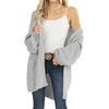 MEROKEETY Womens 2026 Fall Long Sleeve Chunky Knit Cardigan Sweaters | Open Front, Oversized, Lantern Sleeve, Chunky Trendy Cardigan Outerwear, Fashion Winter Outfits Coats(Light Grey)