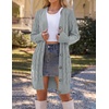 MEROKEETY Women’s Fall Cable Knit Button Long Cardigan Sweater | Button Front, Long Sleeve, Chunky Knit, Open Front, V Neck, Loose Fit, Side Pockets, 2026 Winter, Casual outerwear(Grey)