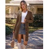 MEROKEETY Women’s Fall Cable Knit Button Long Cardigan Sweater | Button Front, Long Sleeve, Chunky Knit, Open Front, V Neck, Loose Fit, Side Pockets, 2026 Winter, Casual outerwear(Coffee)