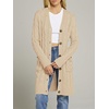 MEROKEETY Women’s Fall Cable Knit Button Long Cardigan Sweater | Button Front, Long Sleeve, Chunky Knit, Open Front, V Neck, Loose Fit, Side Pockets, 2026 Winter, Casual outerwear(Apricot)