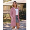 MEROKEETY Women’s Fall Cable Knit Button Long Cardigan Sweater | Button Front, Long Sleeve, Chunky Knit, Open Front, V Neck, Loose Fit, Side Pockets, 2026 Winter, Casual outerwear(Darkpink)