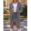 MEROKEETY Women’s Fall Cable Knit Button Long Cardigan Sweater | Button Front, Long Sleeve, Chunky Knit, Open Front, V Neck, Loose Fit, Side Pockets, 2026 Winter, Casual outerwear(Charcoal)
