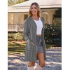 MEROKEETY Women’s Fall Cable Knit Button Long Cardigan Sweater | Button Front, Long Sleeve, Chunky Knit, Open Front, V Neck, Loose Fit, Side Pockets, 2026 Winter, Casual outerwear(Charcoal)