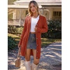 MEROKEETY Women’s Fall Cable Knit Button Long Cardigan Sweater | Button Front, Long Sleeve, Chunky Knit, Open Front, V Neck, Loose Fit, Side Pockets, 2026 Winter, Casual outerwear(Rust)