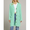 MEROKEETY Women’s Fall Cable Knit Button Long Cardigan Sweater | Button Front, Long Sleeve, Chunky Knit, Open Front, V Neck, Loose Fit, Side Pockets, 2026 Winter, Casual outerwear(Mint)
